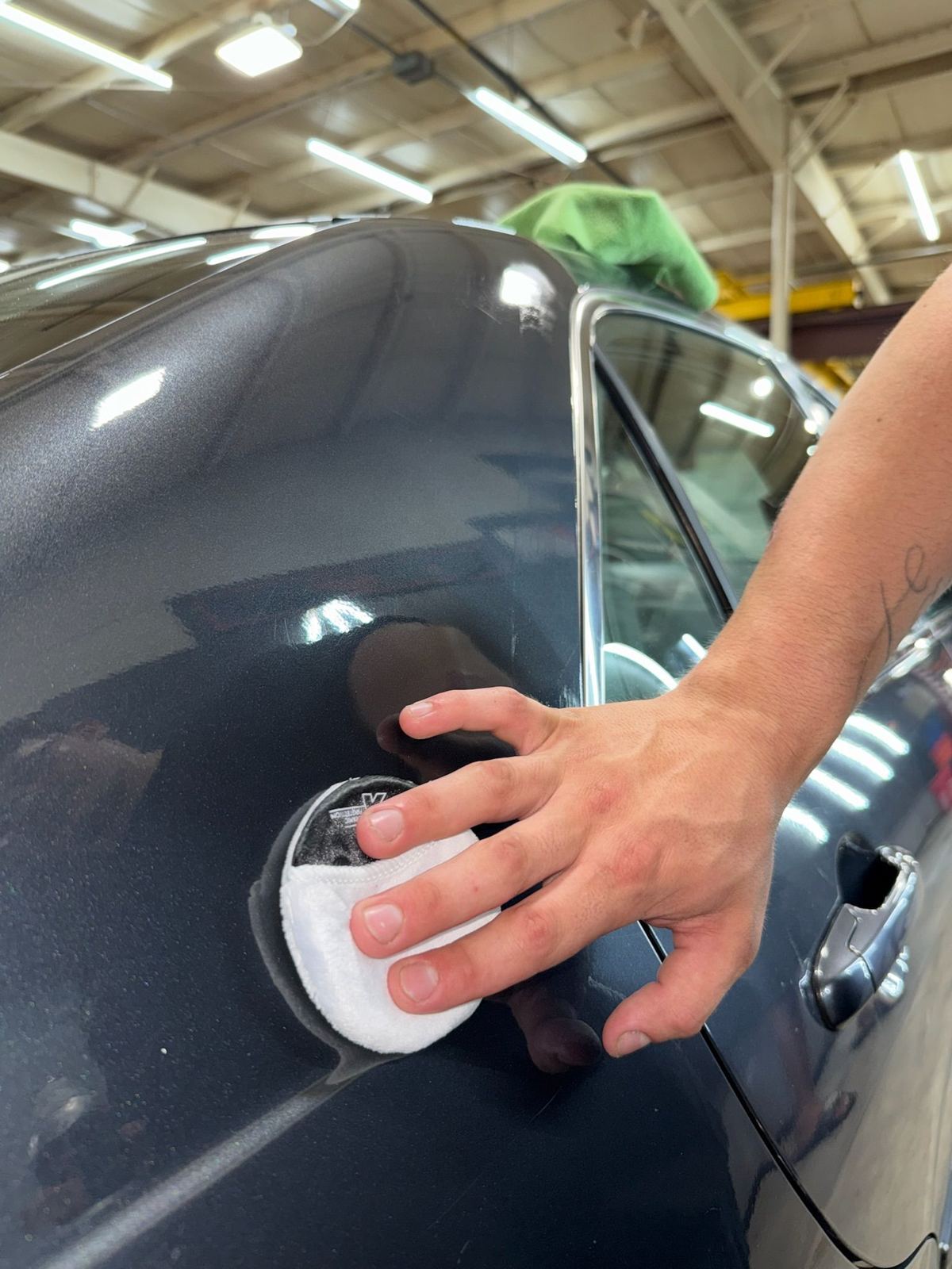 Ceramic coating applied to vehicle paint