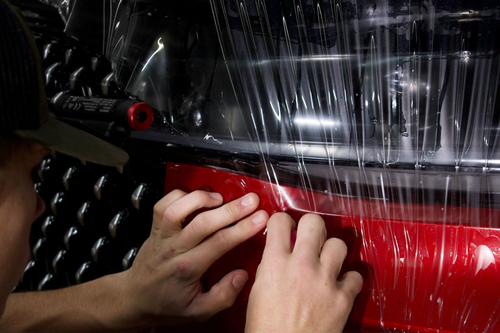 Paint protection film being installed
